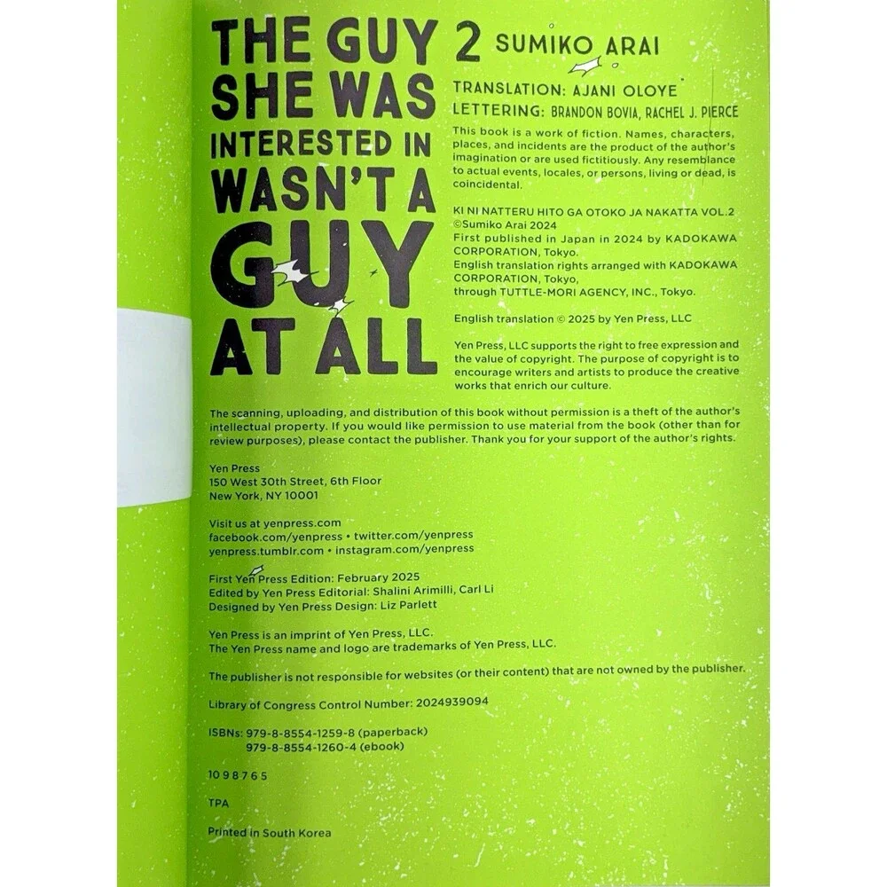The Guy She Was Interested in Wasn't a Guy at All Volume 2 Yen Press 2025 Unread